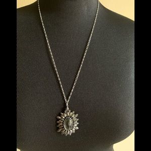Banana republic black necklace statement pendant NWOT